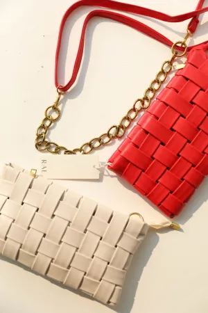 Quilted Weaved Crossbody Clutch