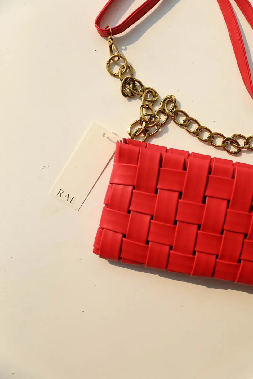 Quilted Weaved Crossbody Clutch