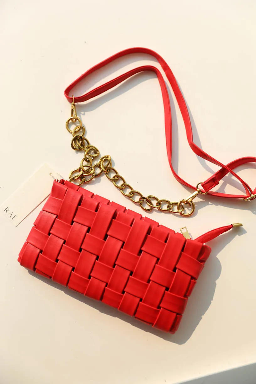 Quilted Weaved Crossbody Clutch