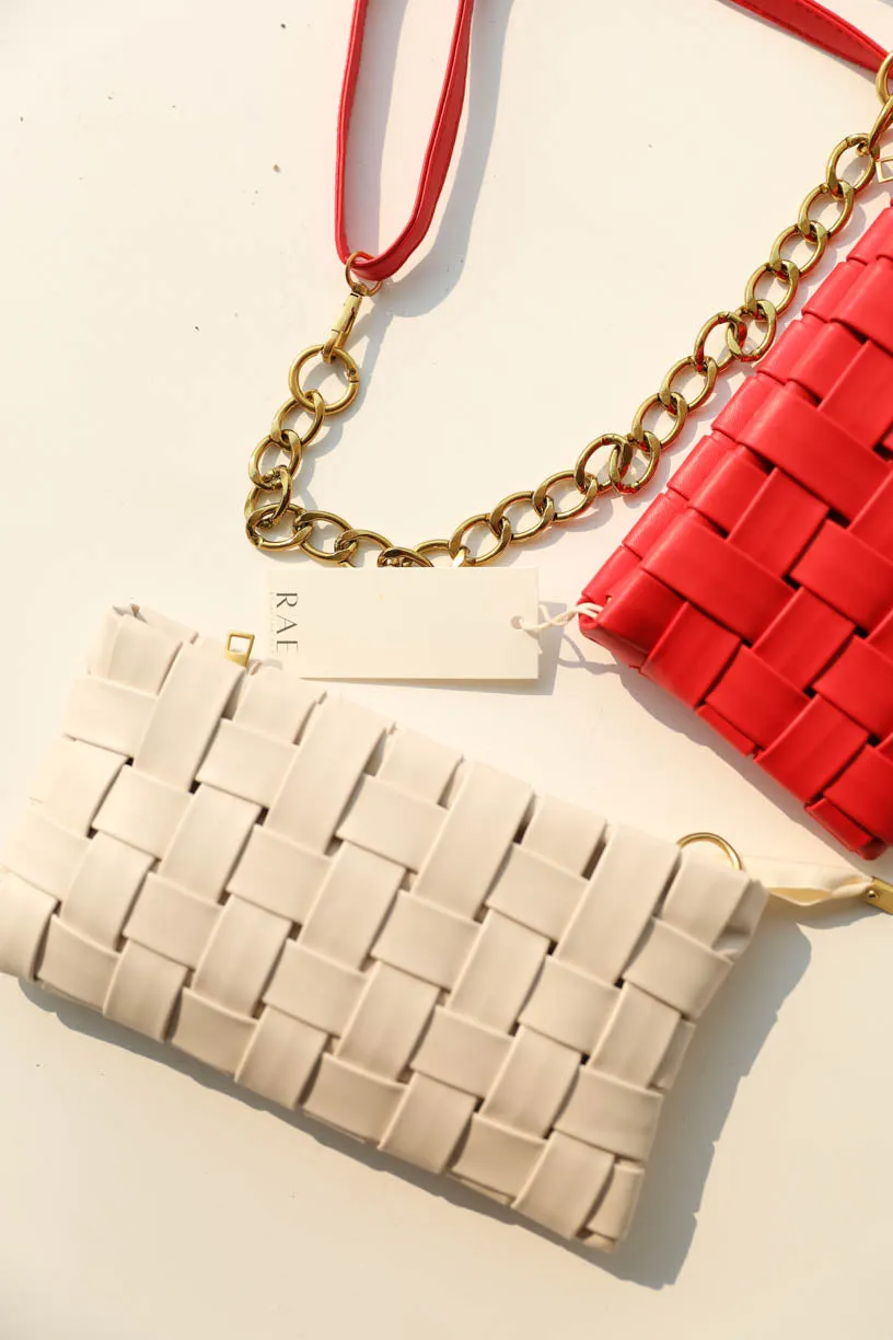 Quilted Weaved Crossbody Clutch