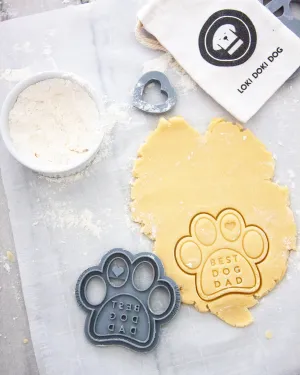 "Best Dog Dad" Paw Shaped Cookie Cutter
