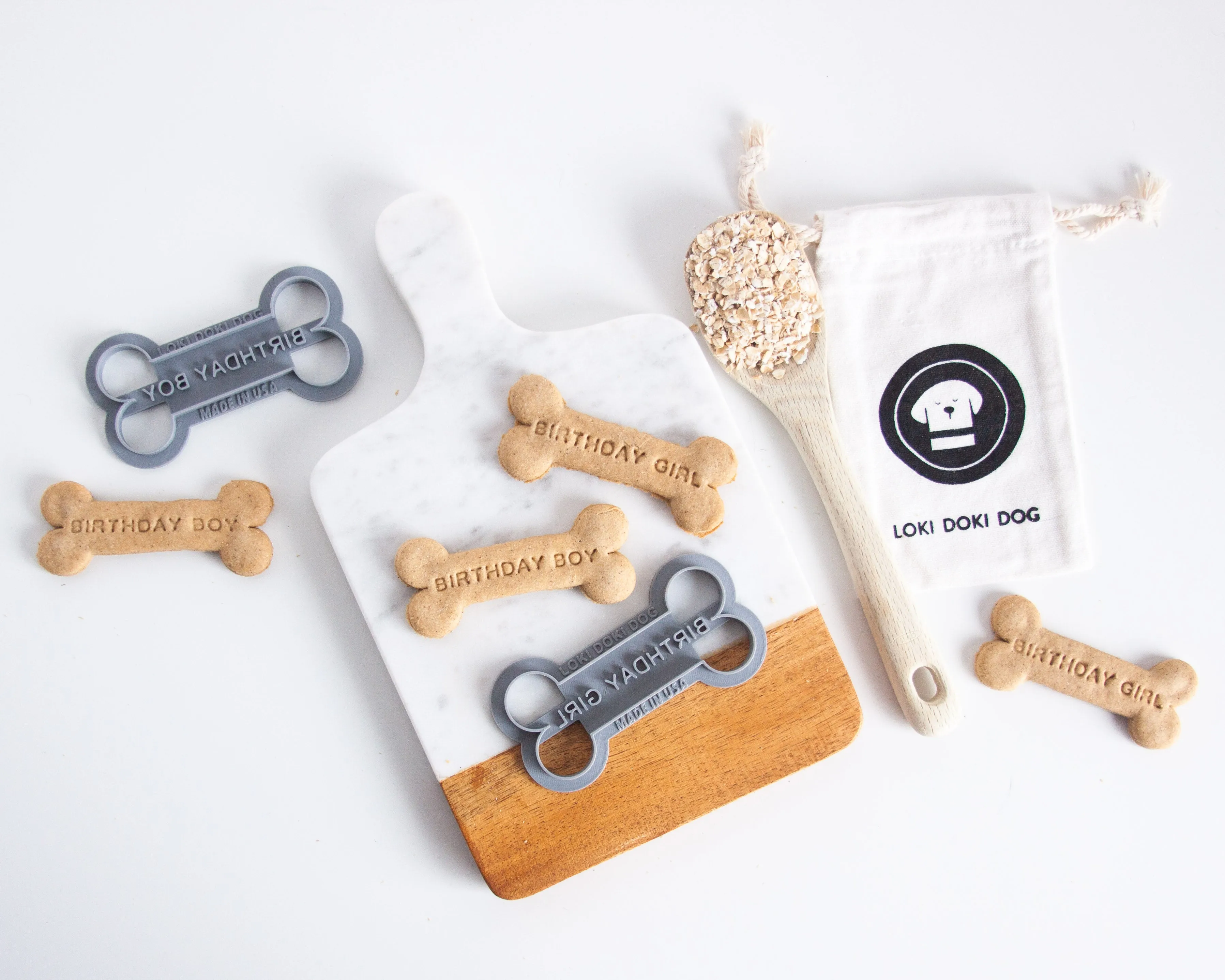 "Birthday Girl" & "Birthday Boy" Bone Shaped Dog Cookie Cutter