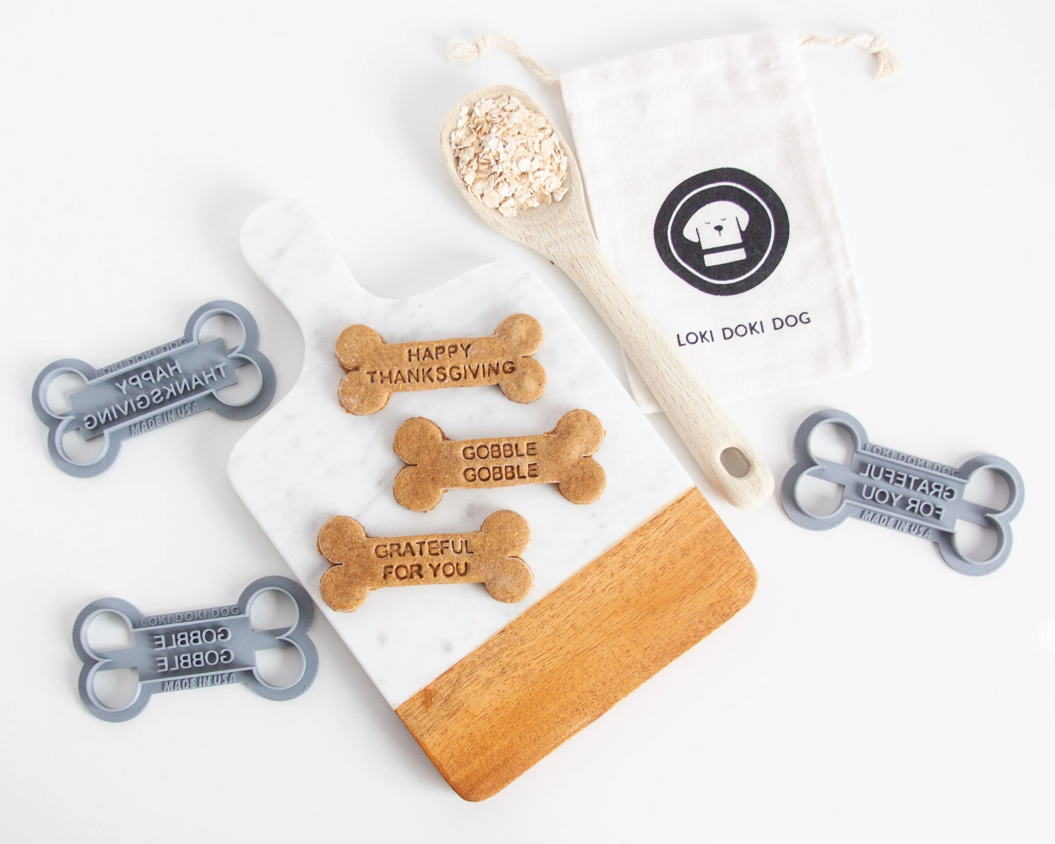 "Gobble Gobble" Bone Shaped Dog Biscuit Cookie Cutter