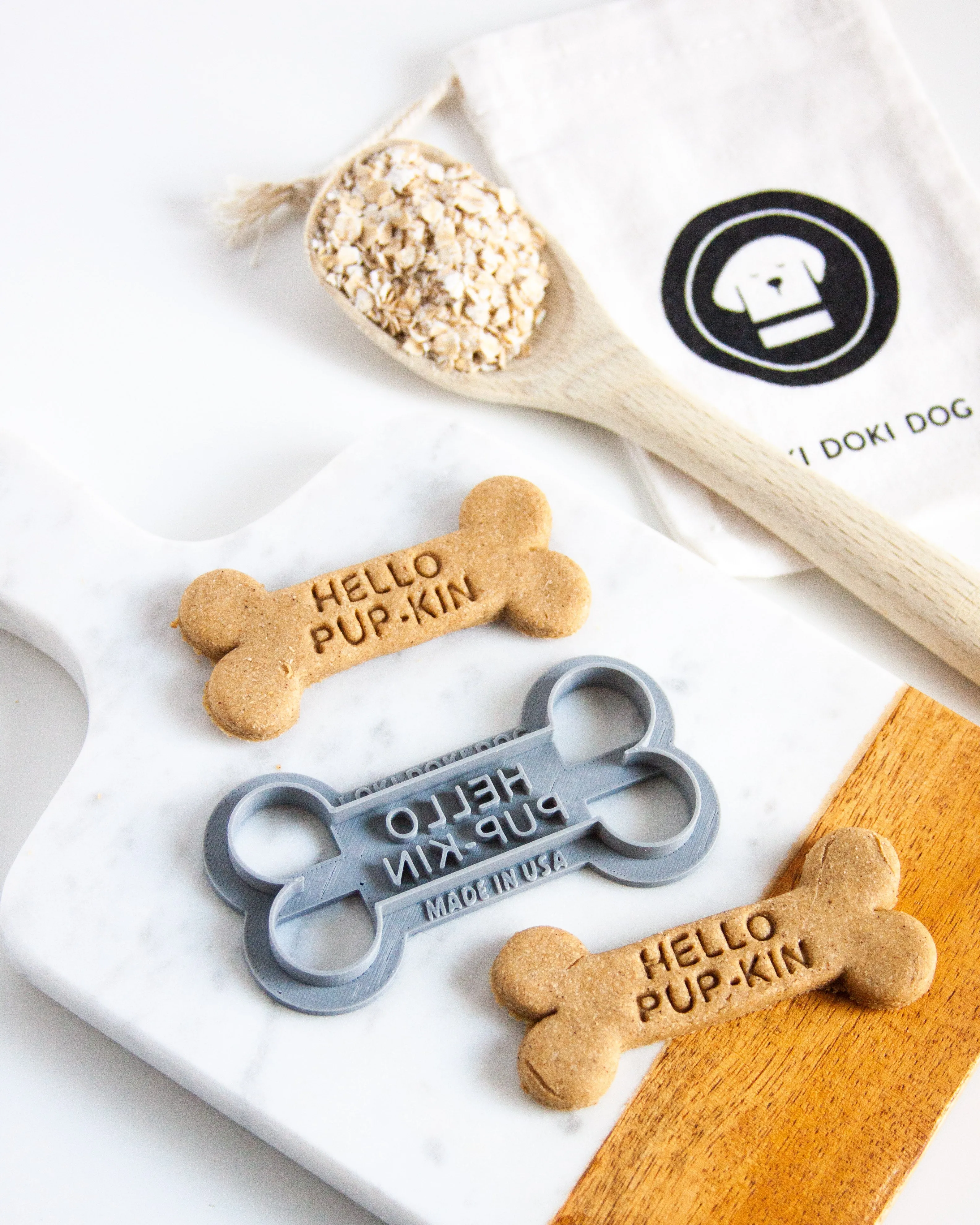"Hello Pup-kin" Dog Bone Shaped Cookie Cutter