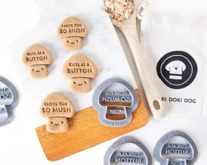 "I Love You So Mush" & "Cute as a Button" Mushroom Shape Cookie Cutter