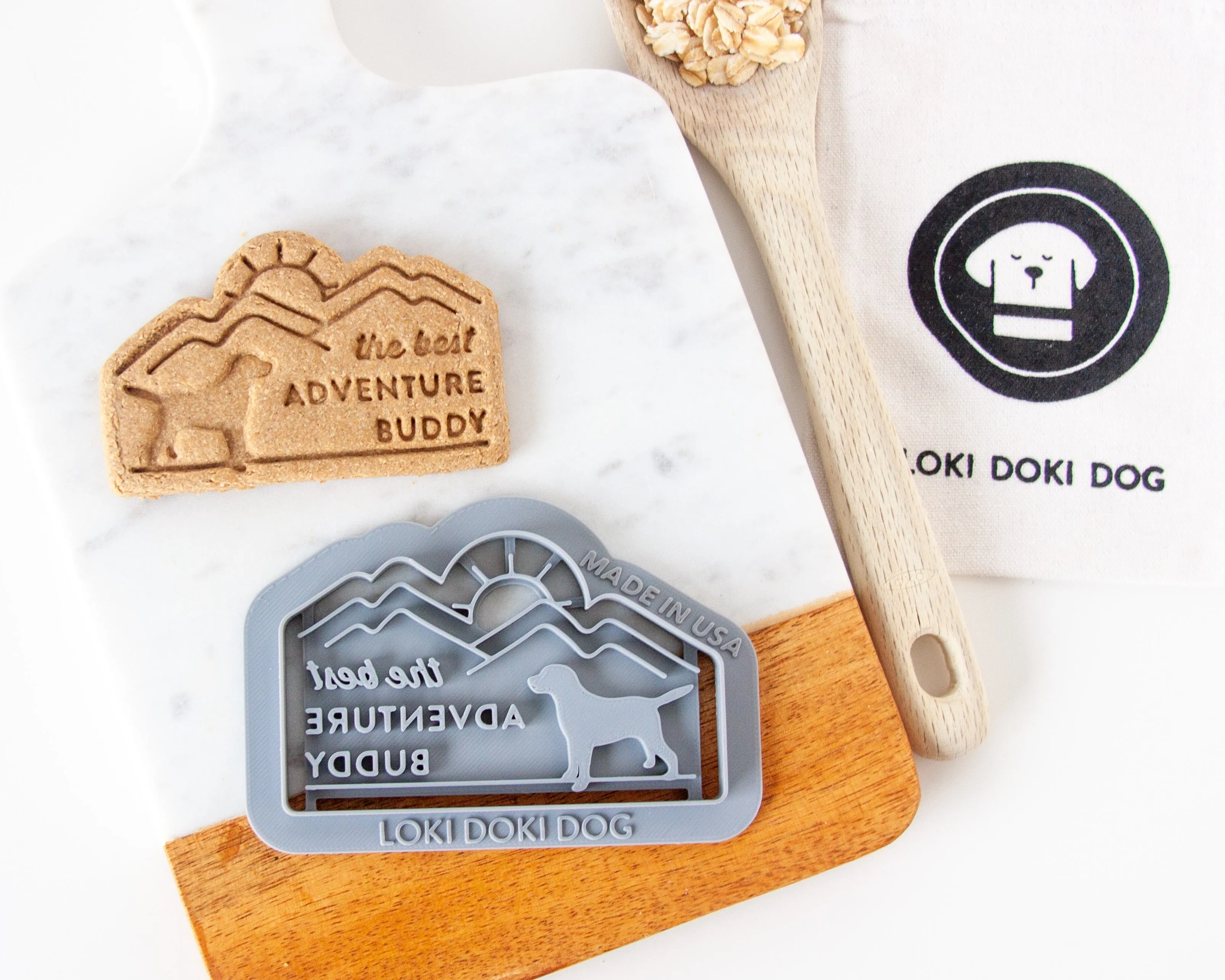 "The Best Adventure Buddy" Dog & Mountains Cookie Cutter