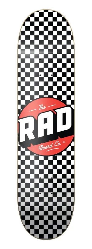 Rad Checker Skateboard Deck Black/White 8.25"