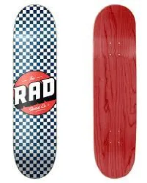 Rad Checker Skateboard Deck Navy/White 8.25"