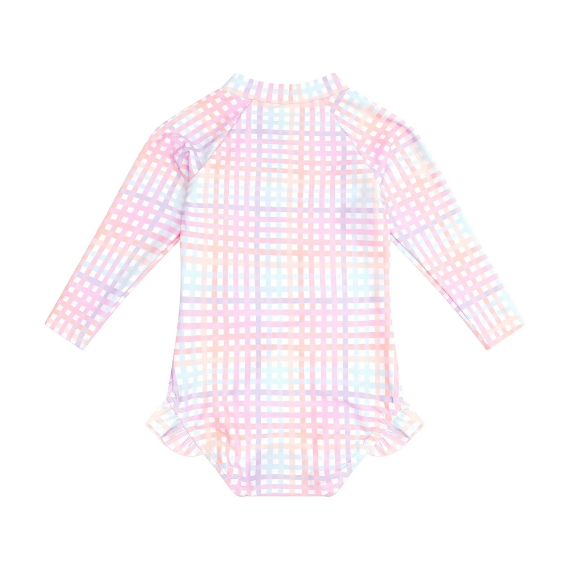 Rainbow Check Frill Zip Swimsuit