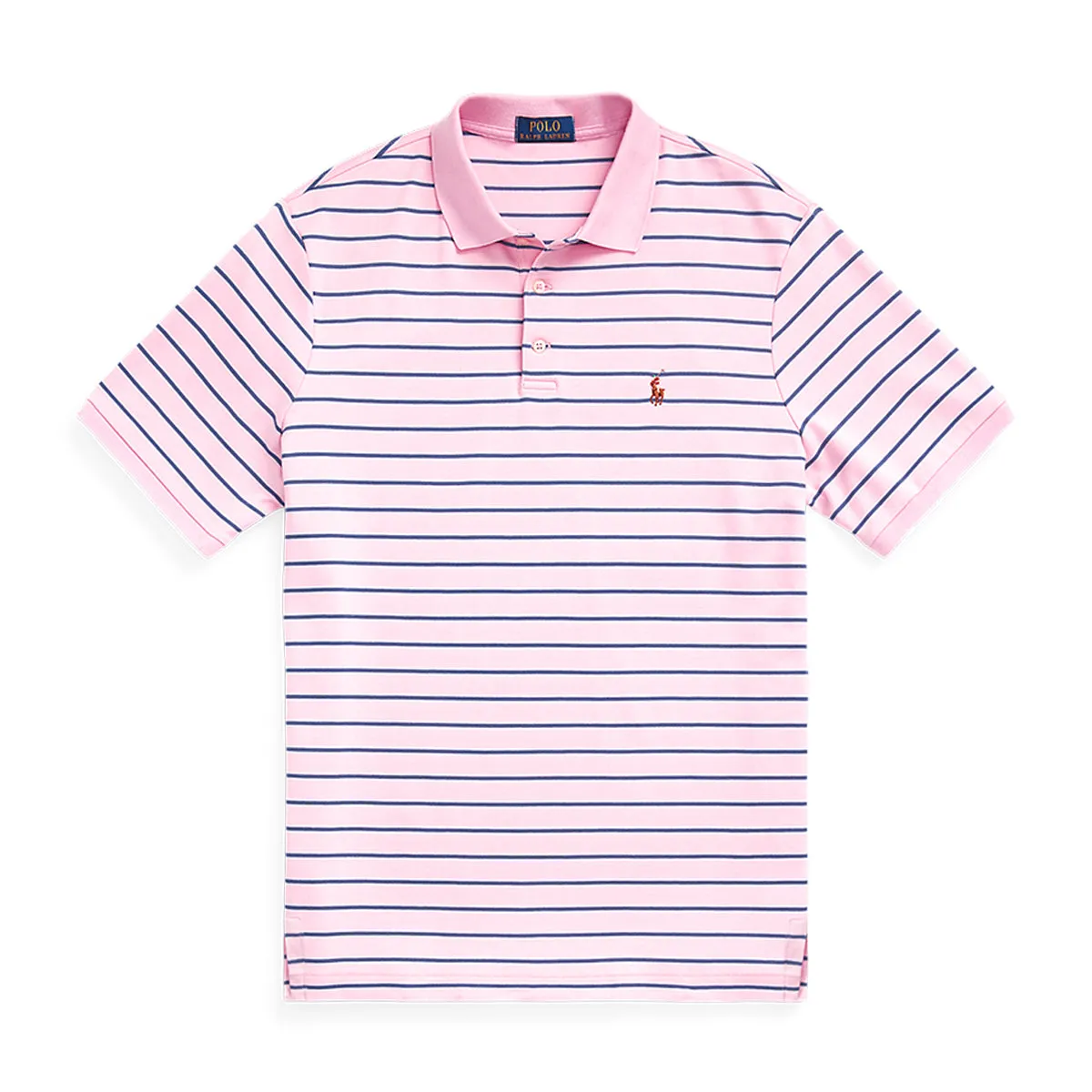 Ralph Lauren - Custom Slim Fit Striped Polo Shirt in Pink/Navy
