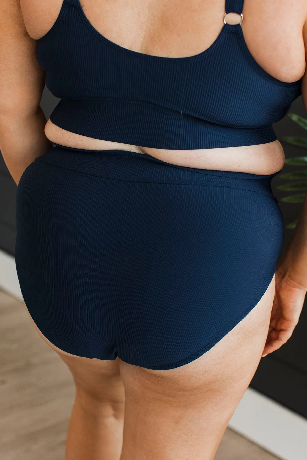Ray Of Sunshine Swim Bottoms- Dark Navy Ribbed