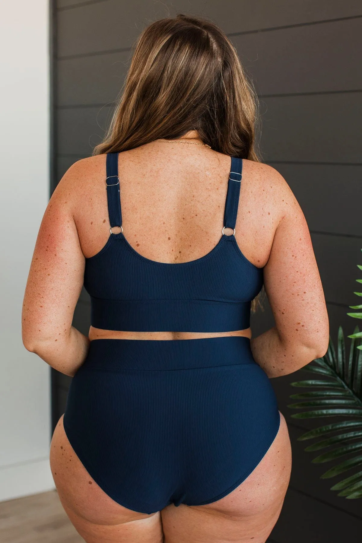 Ray Of Sunshine Swim Bottoms- Dark Navy Ribbed