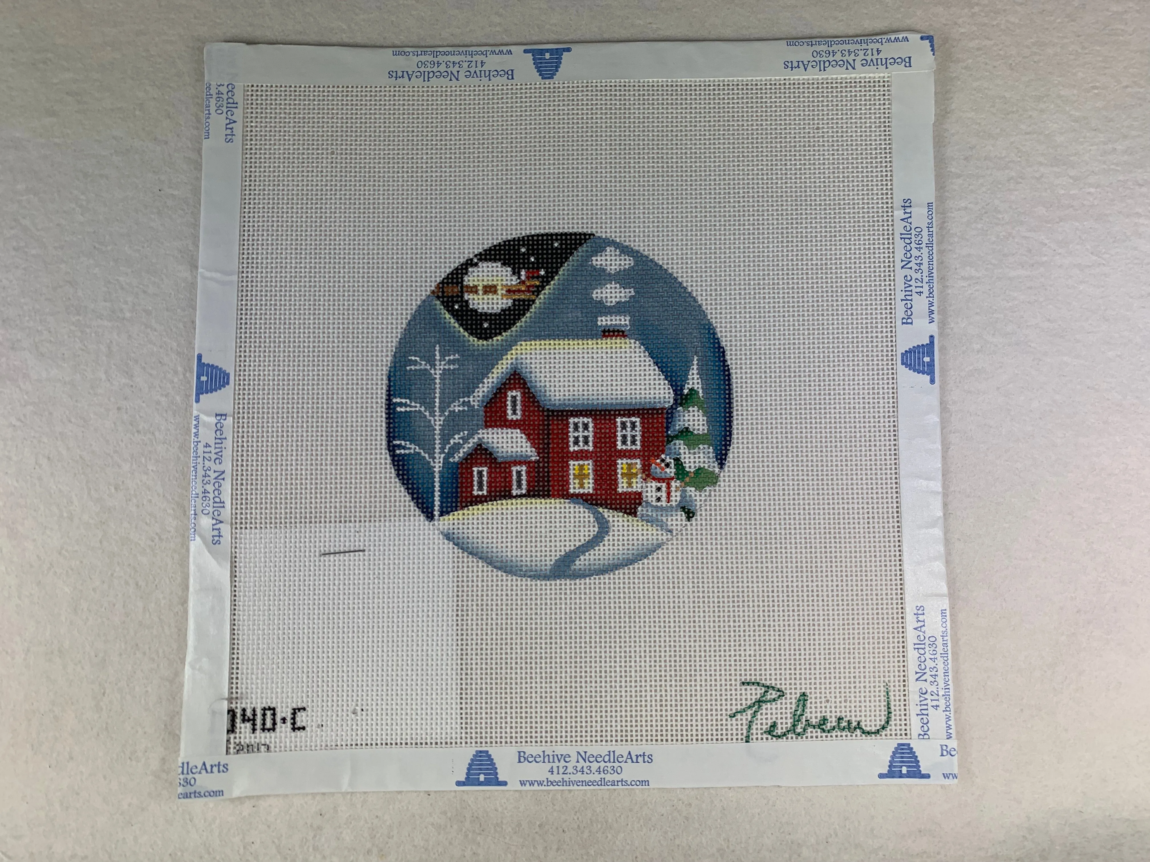 Rebecca Wood 1040c Red Winter Cabin