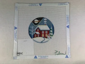 Rebecca Wood 1040c Red Winter Cabin