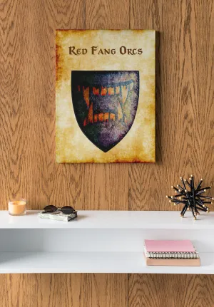 Red Fang Orcs Heraldry of Greyhawk Anna Meyer Cartography Canvas Art Print