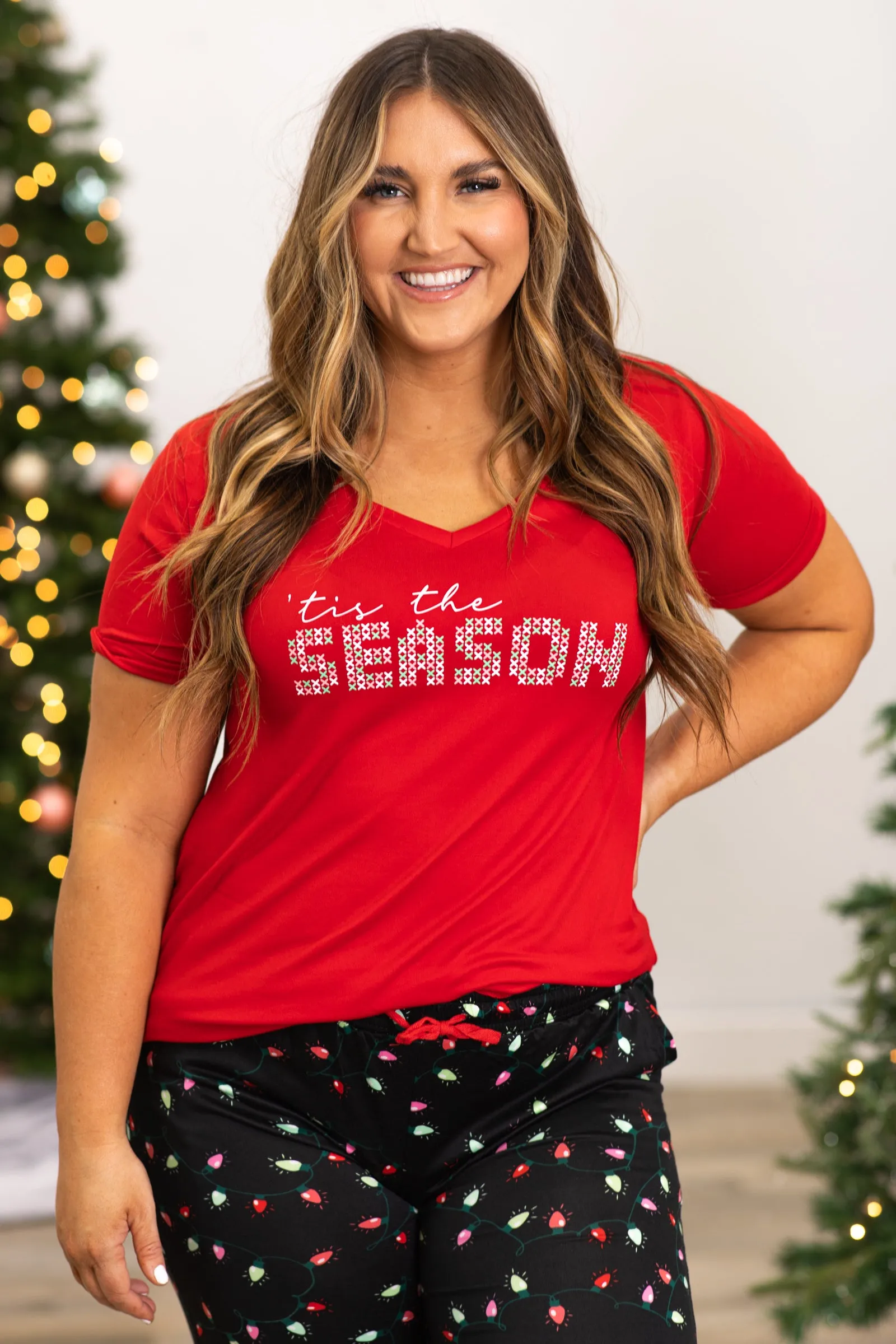 Red Tis The Season Sleep Shirt