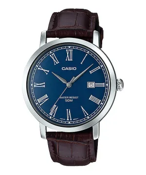 Reloj casual correa de cuero MTP-E149L-2BV