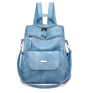 Retro Solid Color Backpack