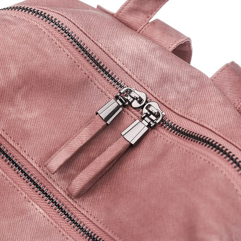 Retro Solid Color Backpack