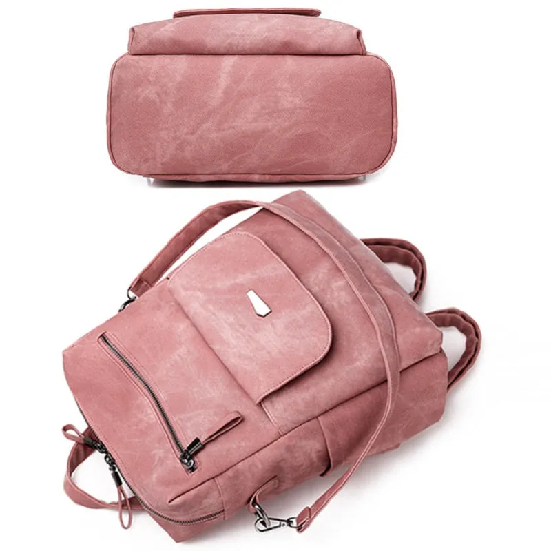 Retro Solid Color Backpack