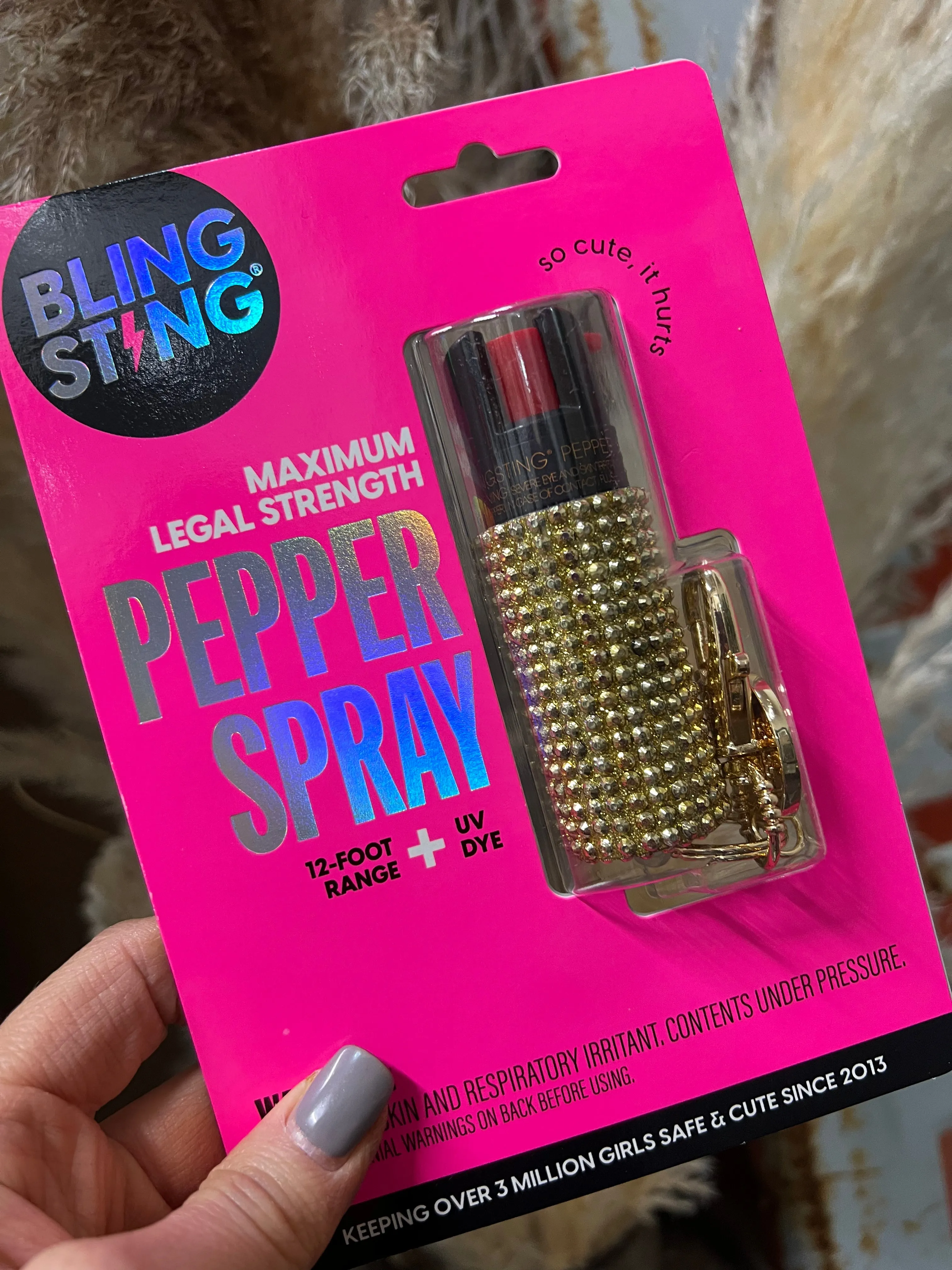 Rhinestone Bling Sting Keychain - Gold