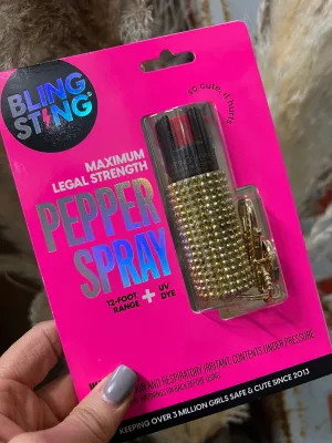 Rhinestone Bling Sting Keychain - Gold