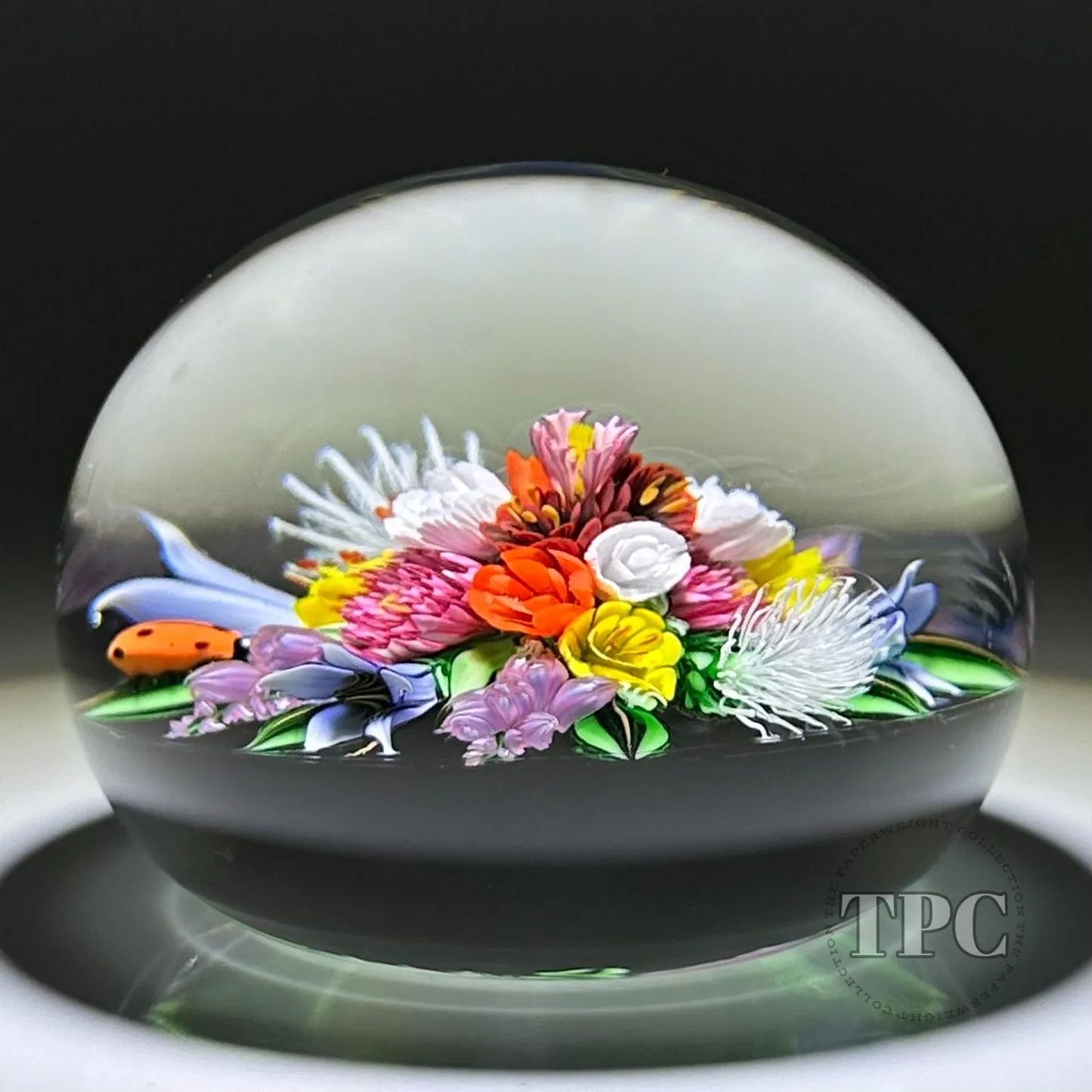 Richard Loesel 2022 Glass Art Paperweight Flamework Spring Flower Bouquet