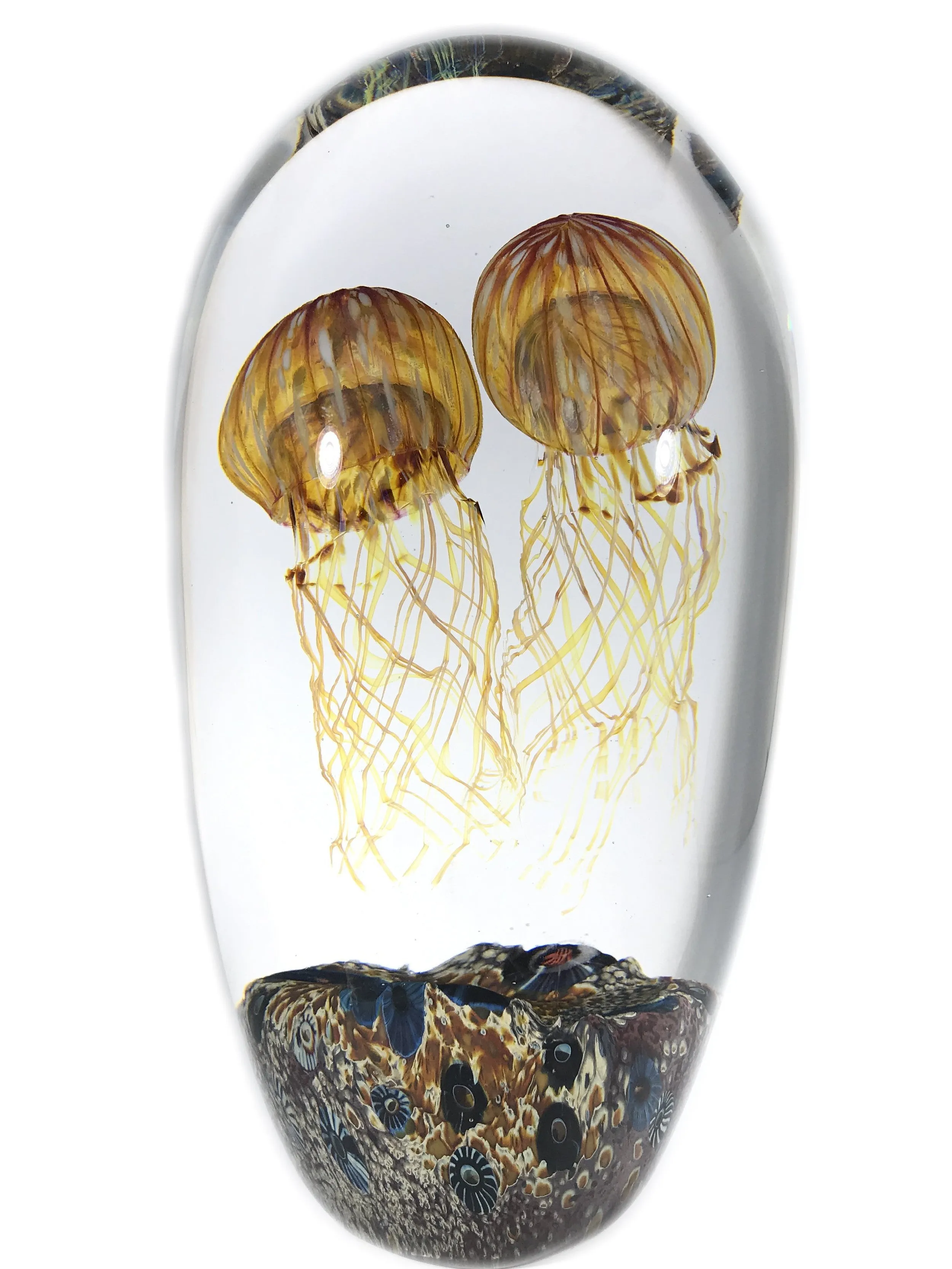 Richard Satava Art Glass Sculpture Giant Lampwork Double Moon Jellyfish