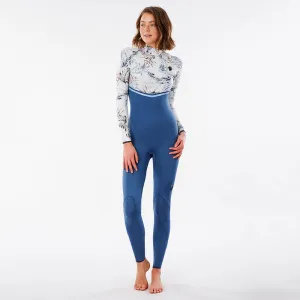 Rip Curl Womens E-Bomb 3/2mm Zip Free Summer Wetsuit  -Slate Blue