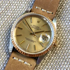 Rolex Datejust 16233 Champagne Stick Two Tone Cal. 3135 "K" Serial Watch