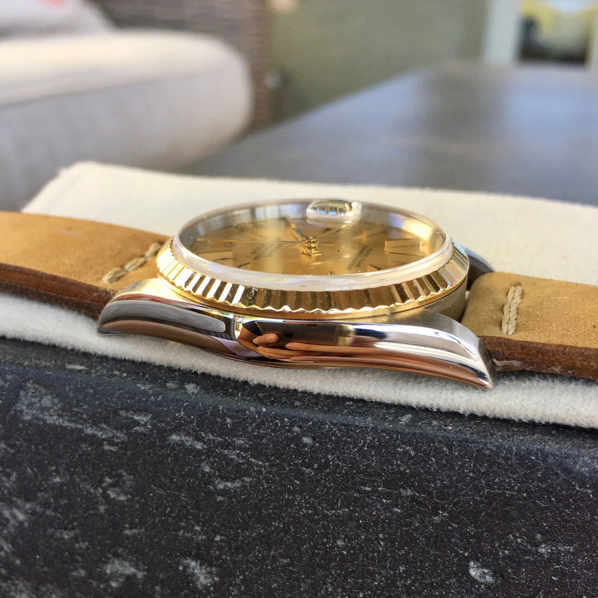 Rolex Datejust 16233 Champagne Stick Two Tone Cal. 3135 "K" Serial Watch
