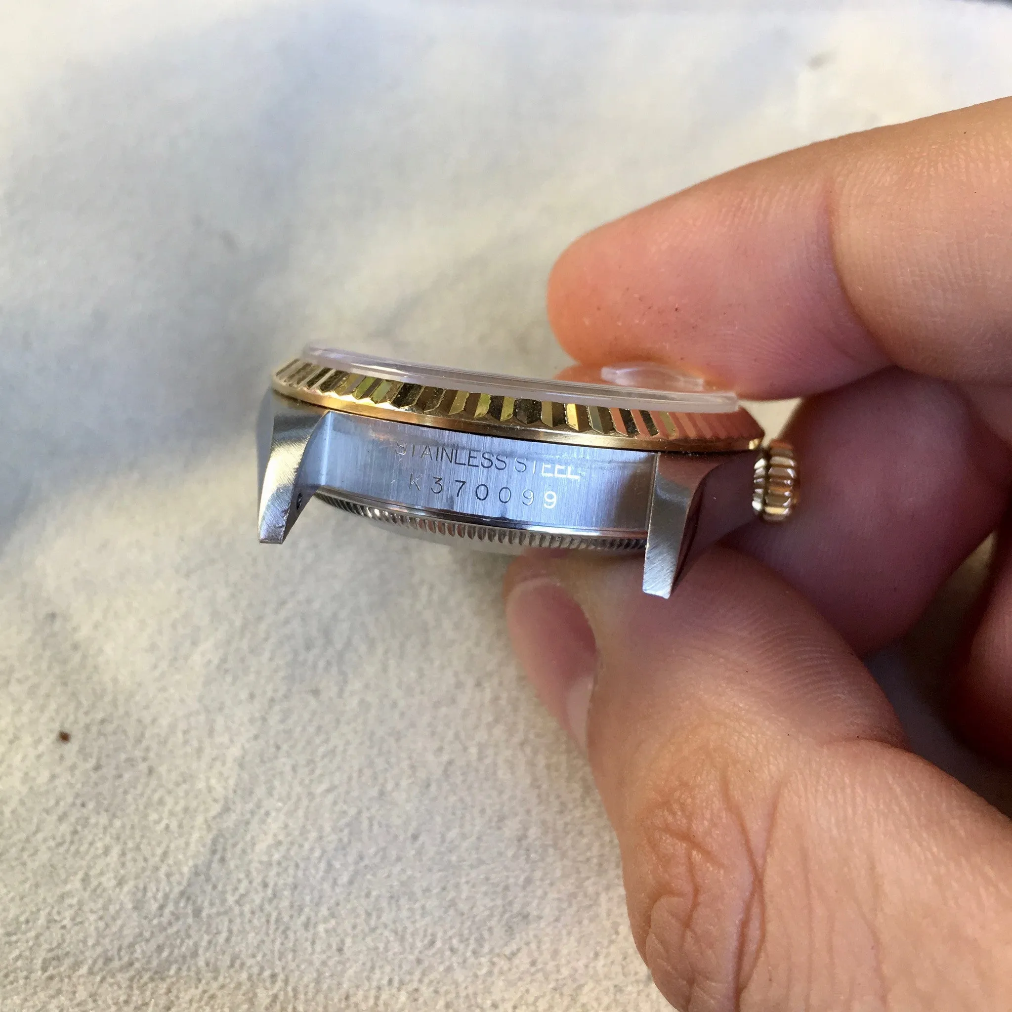 Rolex Datejust 16233 Champagne Stick Two Tone Cal. 3135 "K" Serial Watch