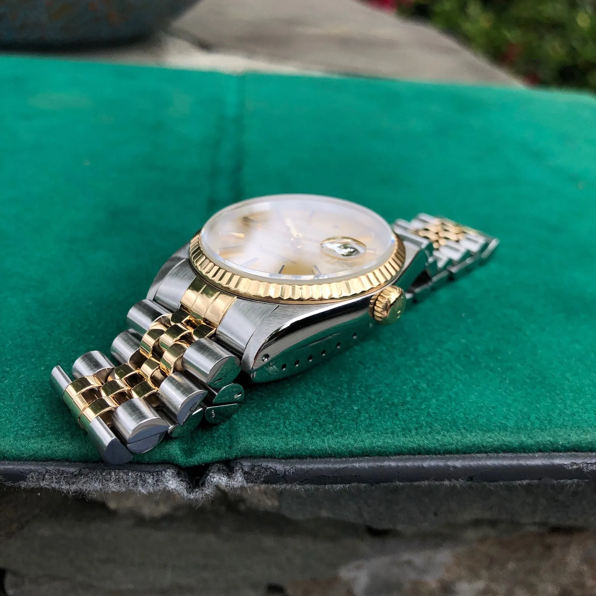 Rolex Datejust 16233 Two Tone Champagne Stick Automatic Wristwatch Box Papers Circa 1990