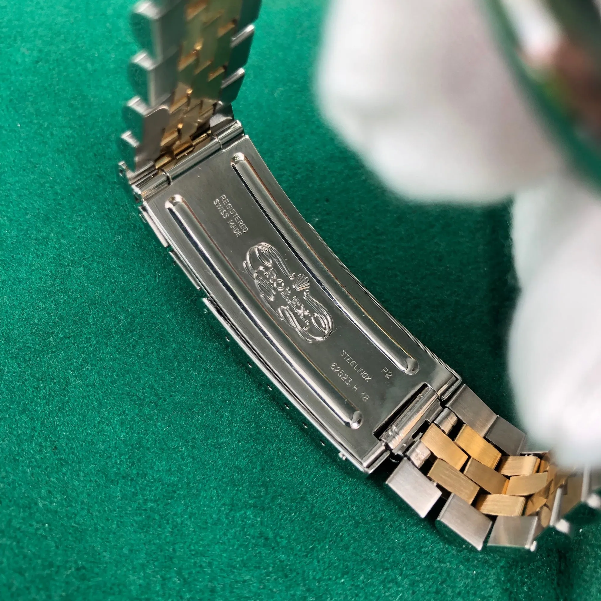 Rolex Datejust 16233 Two Tone Champagne Stick Automatic Wristwatch Box Papers Circa 1990