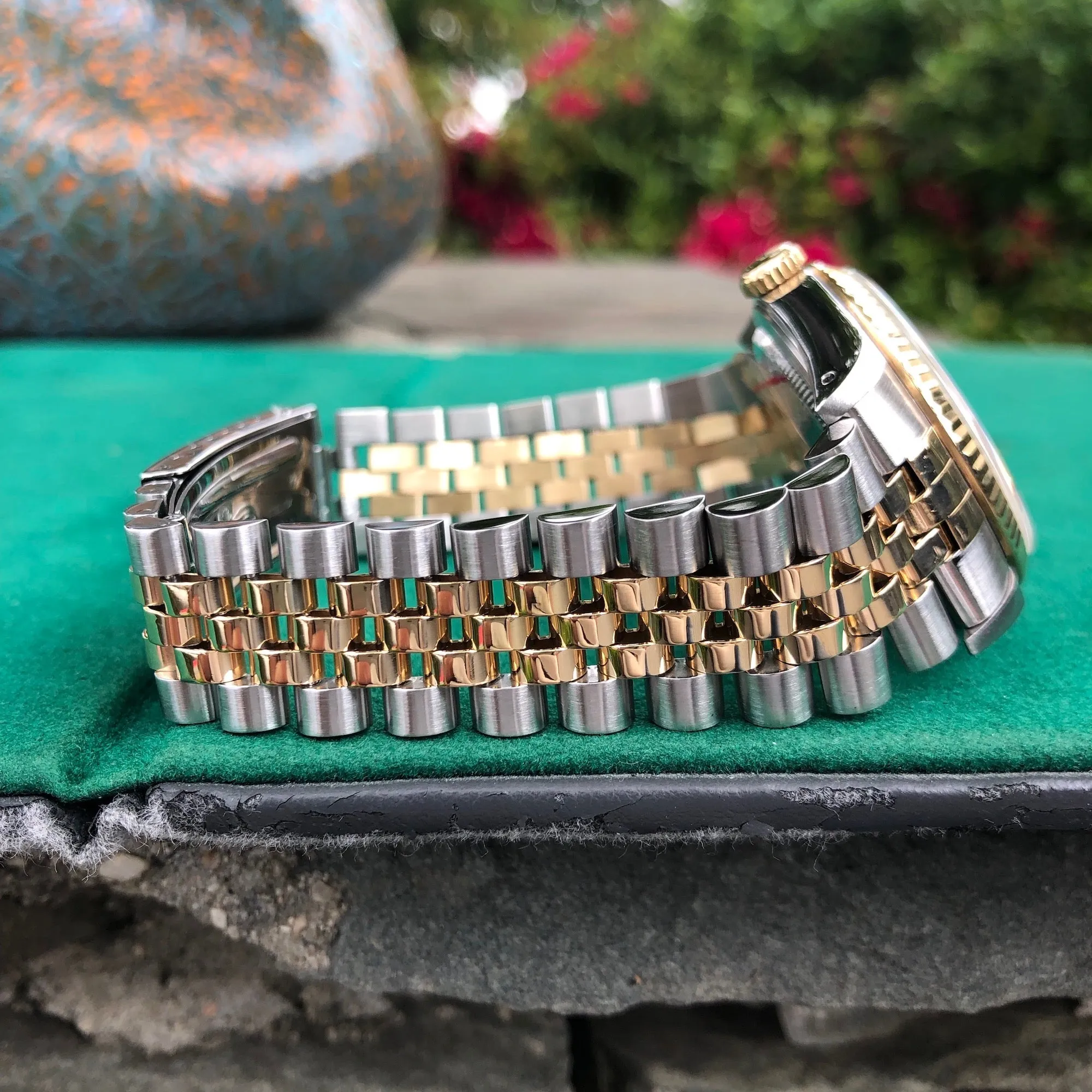 Rolex Datejust 16233 Two Tone Champagne Stick Automatic Wristwatch Box Papers Circa 1990