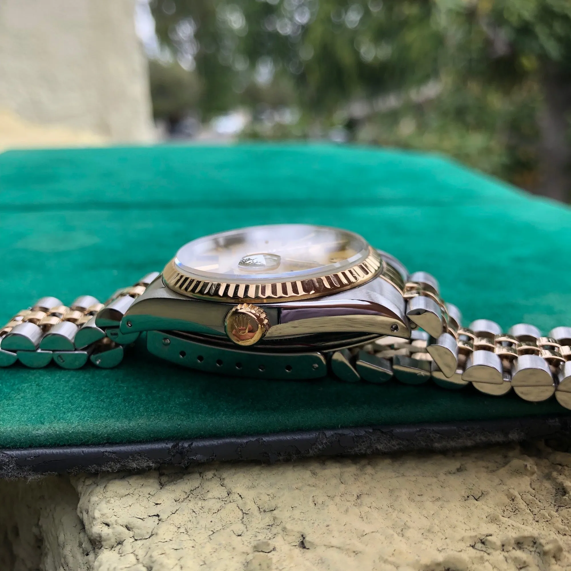 Rolex Datejust 16233 Two Tone Champagne Stick Automatic Wristwatch Box Papers Circa 1990