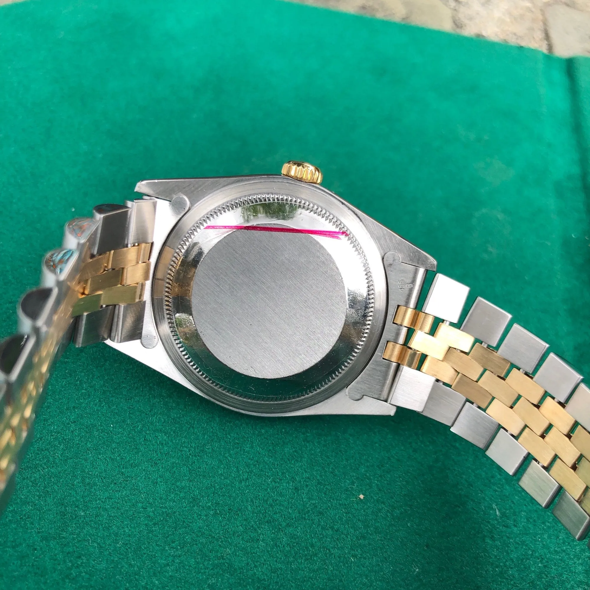 Rolex Datejust 16233 Two Tone Champagne Stick Automatic Wristwatch Box Papers Circa 1990