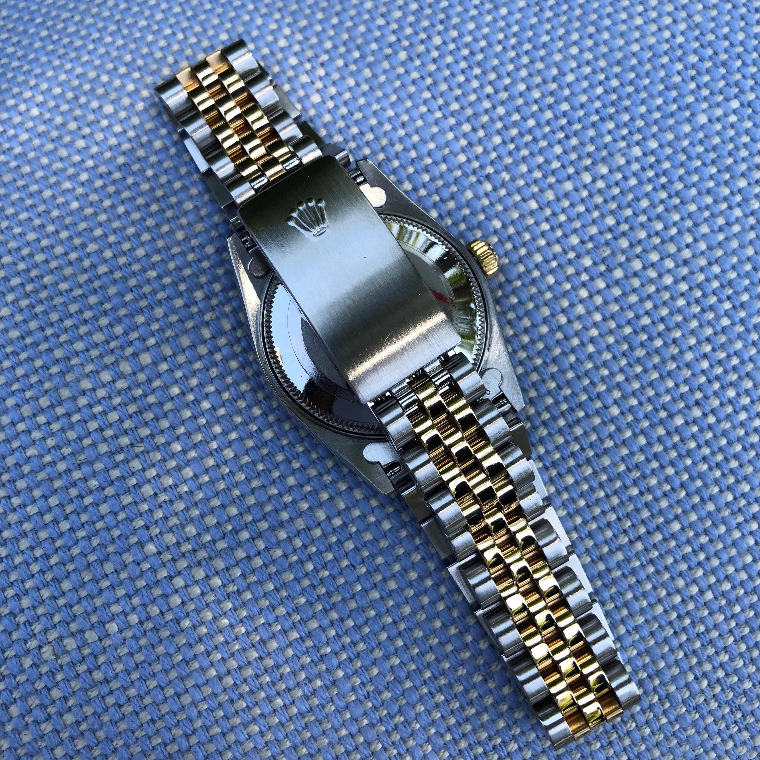 Rolex Datejust 68273 Mid Size Ladies Two Tone Tapestry Champagne Automatic Wristwatch Circa 1995