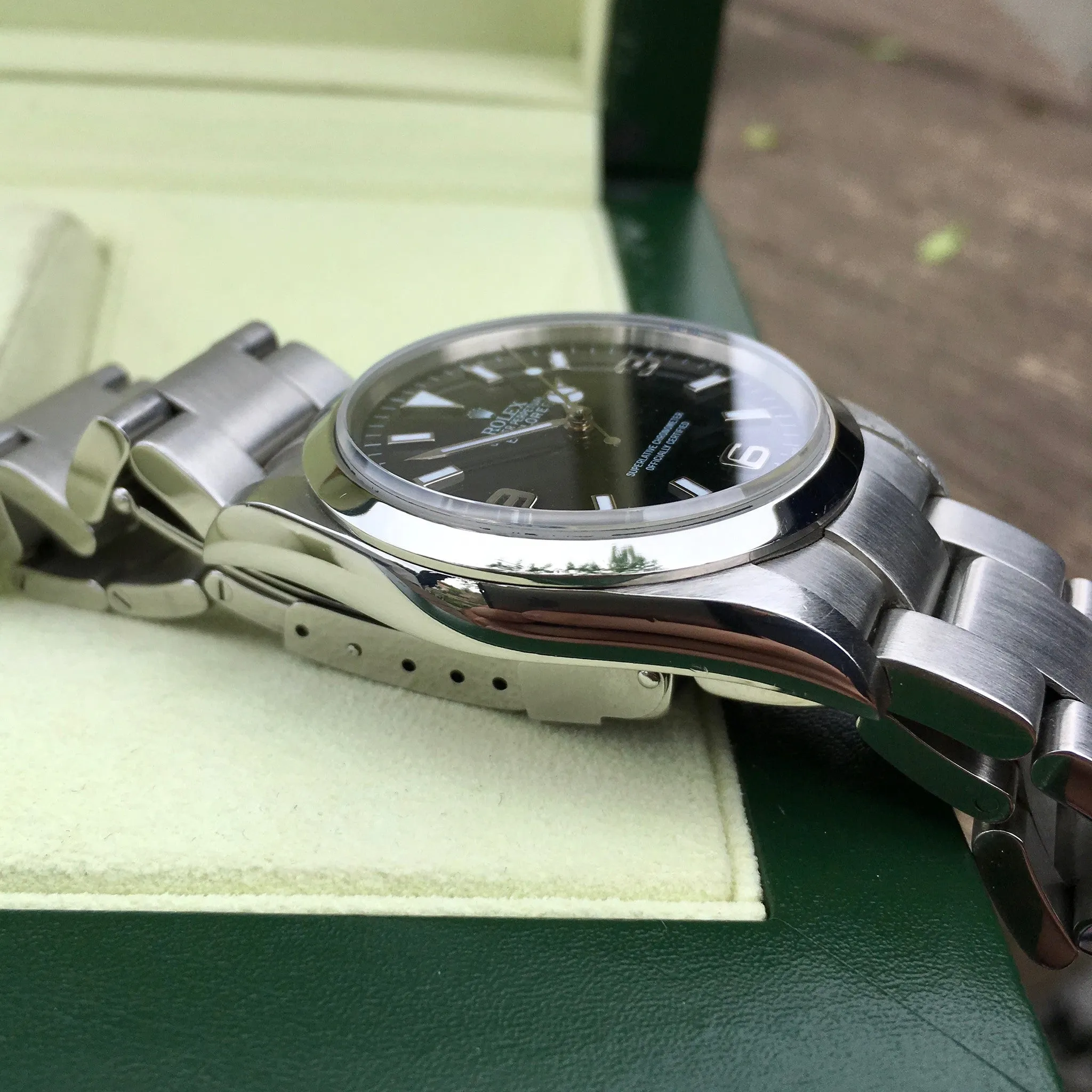 Rolex Explorer 114270 Steel Caliber 3130 "K" 2001 Automatic Black Watch Box Papers