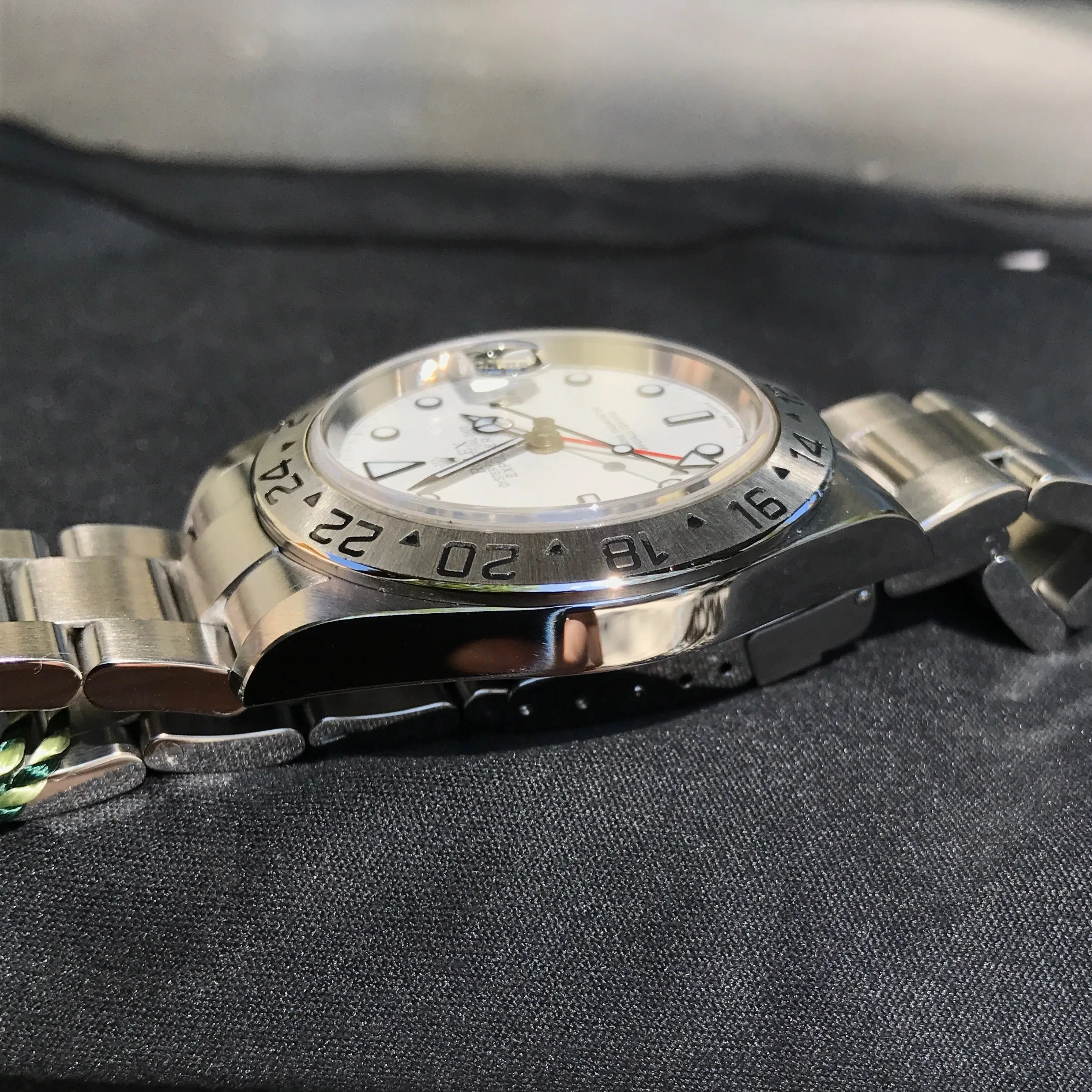 Rolex Explorer II 16570 Stainless Steel GMT Oyster "Z" Serial No Holes Automatic Wristwatch Box & Papers