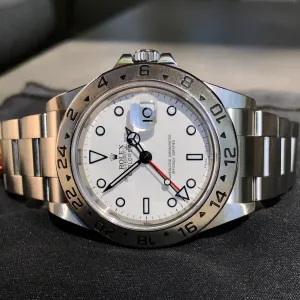 Rolex Explorer II 16570 Stainless Steel GMT Oyster "Z" Serial No Holes Automatic Wristwatch Box & Papers