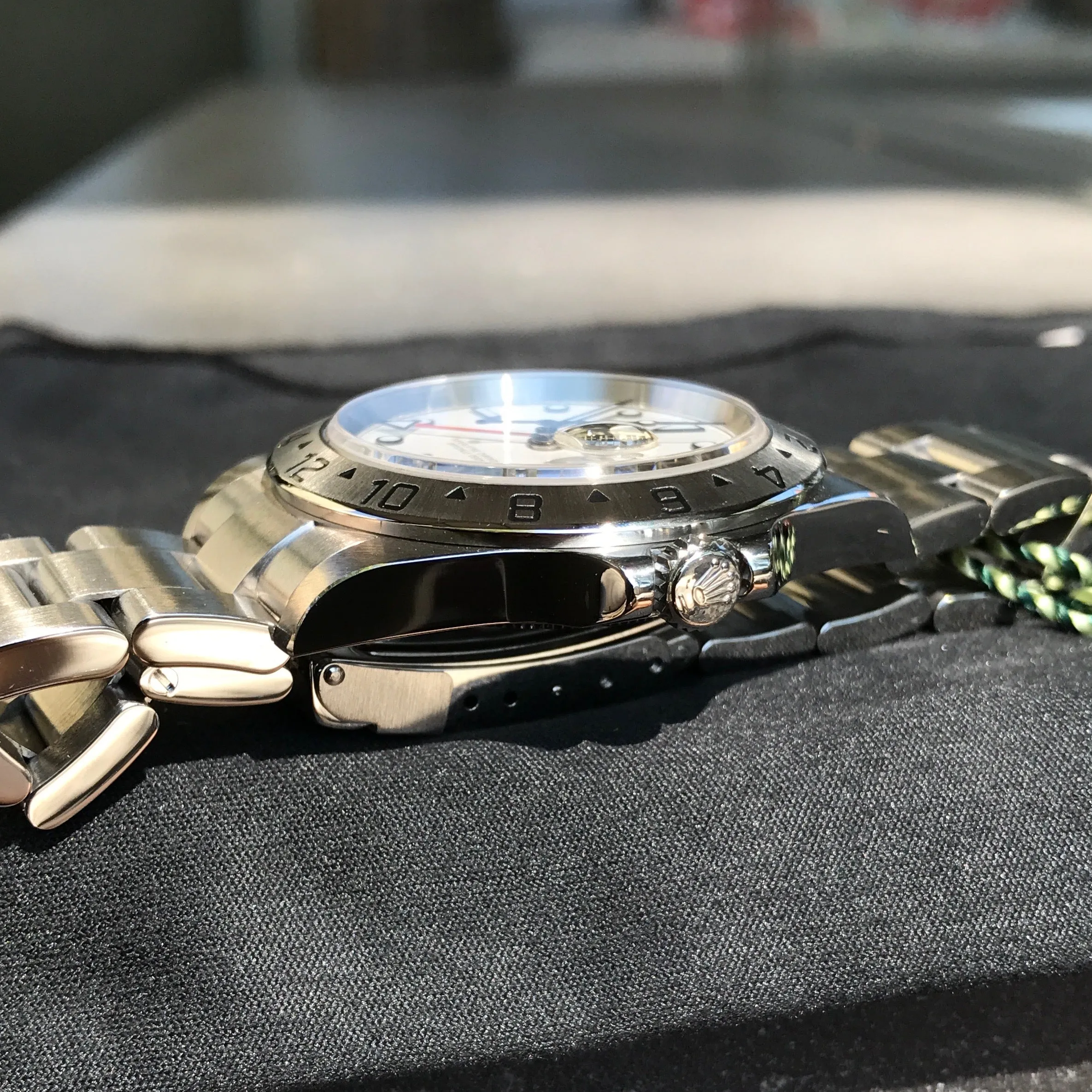 Rolex Explorer II 16570 Stainless Steel GMT Oyster "Z" Serial No Holes Automatic Wristwatch Box & Papers