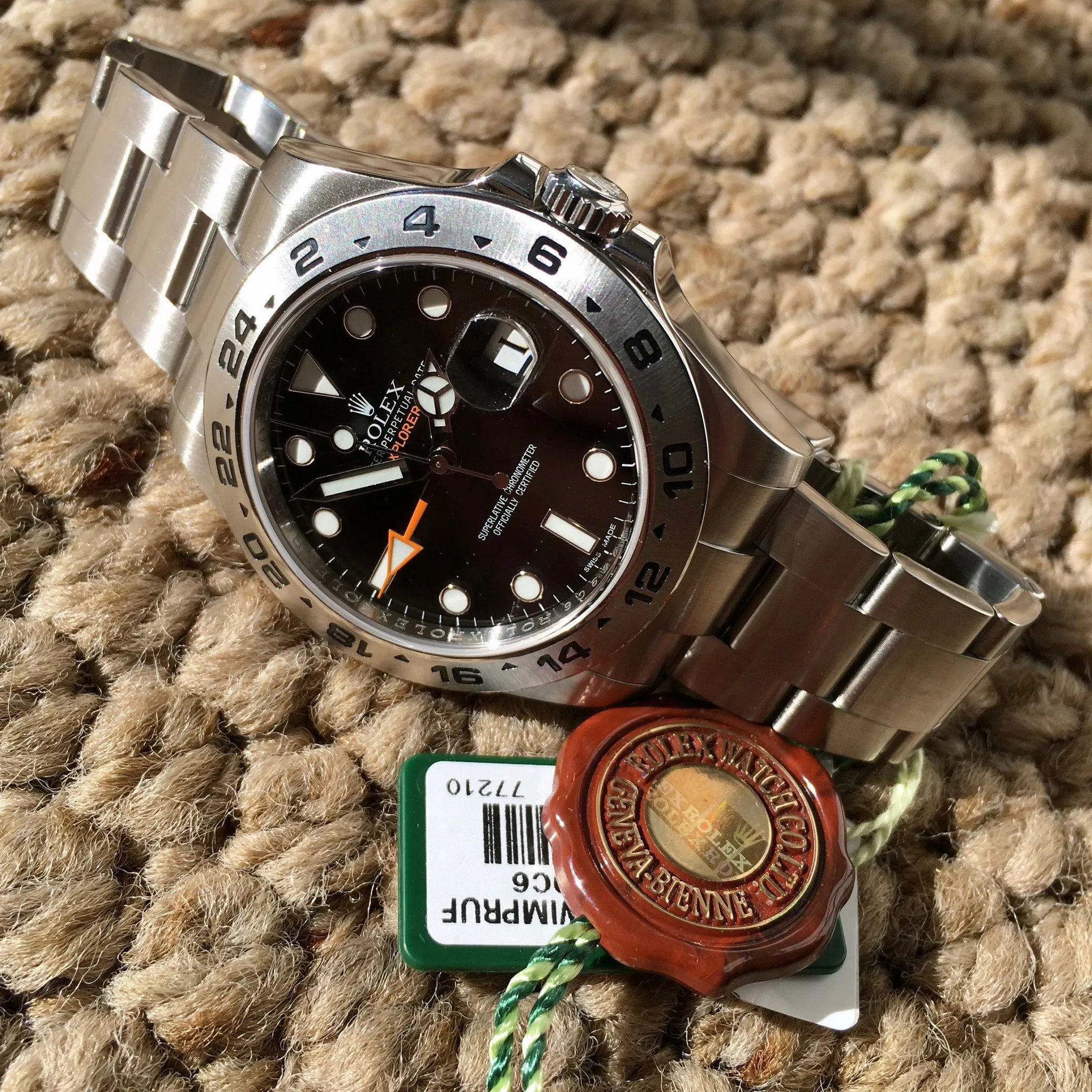 Rolex Explorer II 216570 Steel Black Random Serial Oyster Wristwatch 2014 Box Papers