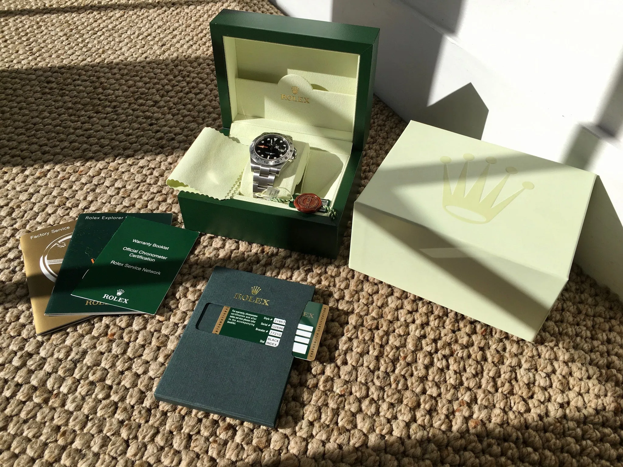 Rolex Explorer II 216570 Steel Black Random Serial Oyster Wristwatch 2014 Box Papers