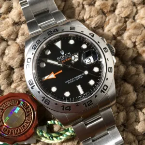 Rolex Explorer II 216570 Steel Black Random Serial Oyster Wristwatch 2014 Box Papers