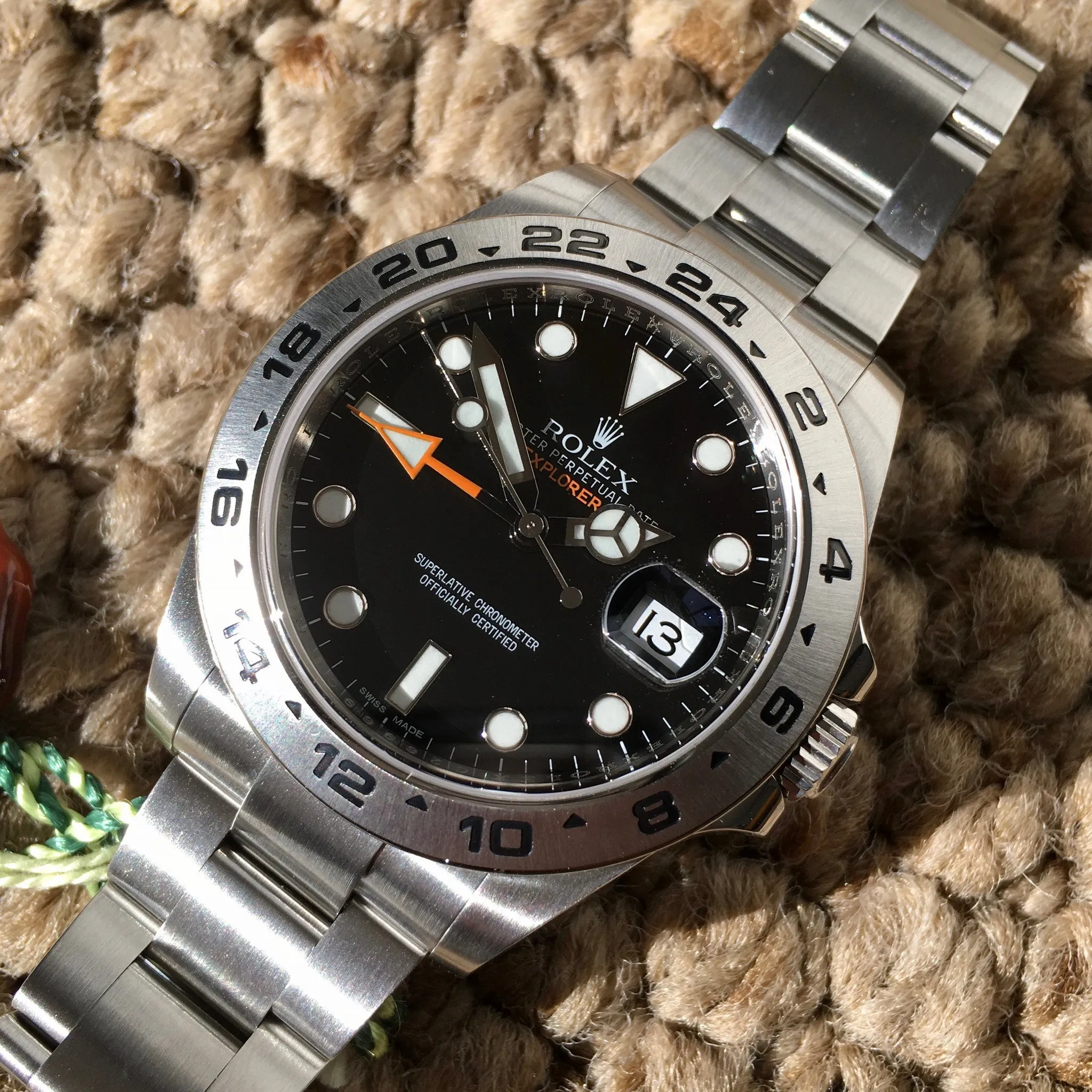 Rolex Explorer II 216570 Steel Black Random Serial Oyster Wristwatch 2014 Box Papers