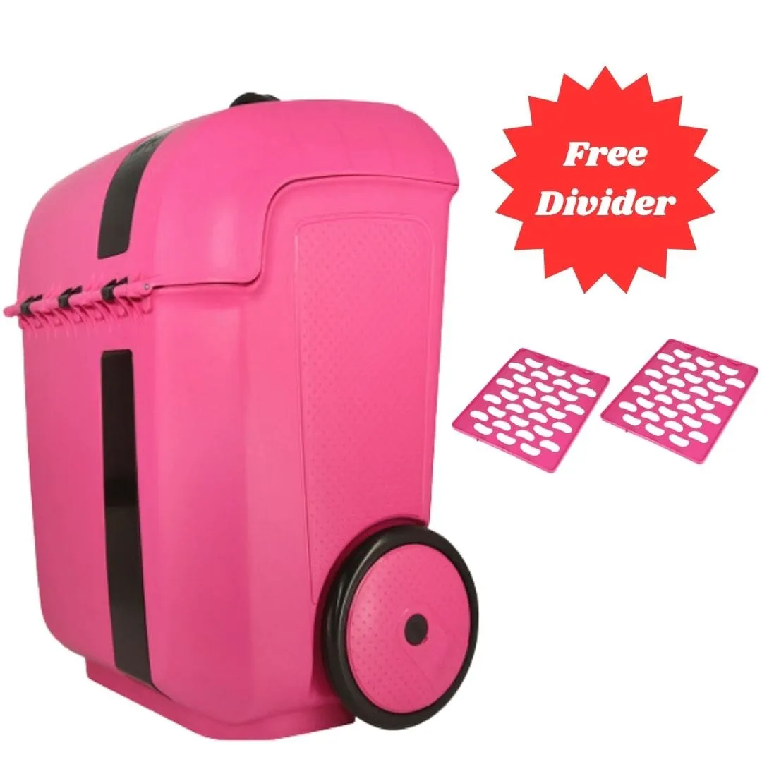 Rolo Xl School Trolley Bag   Free Dividers Pink & Black