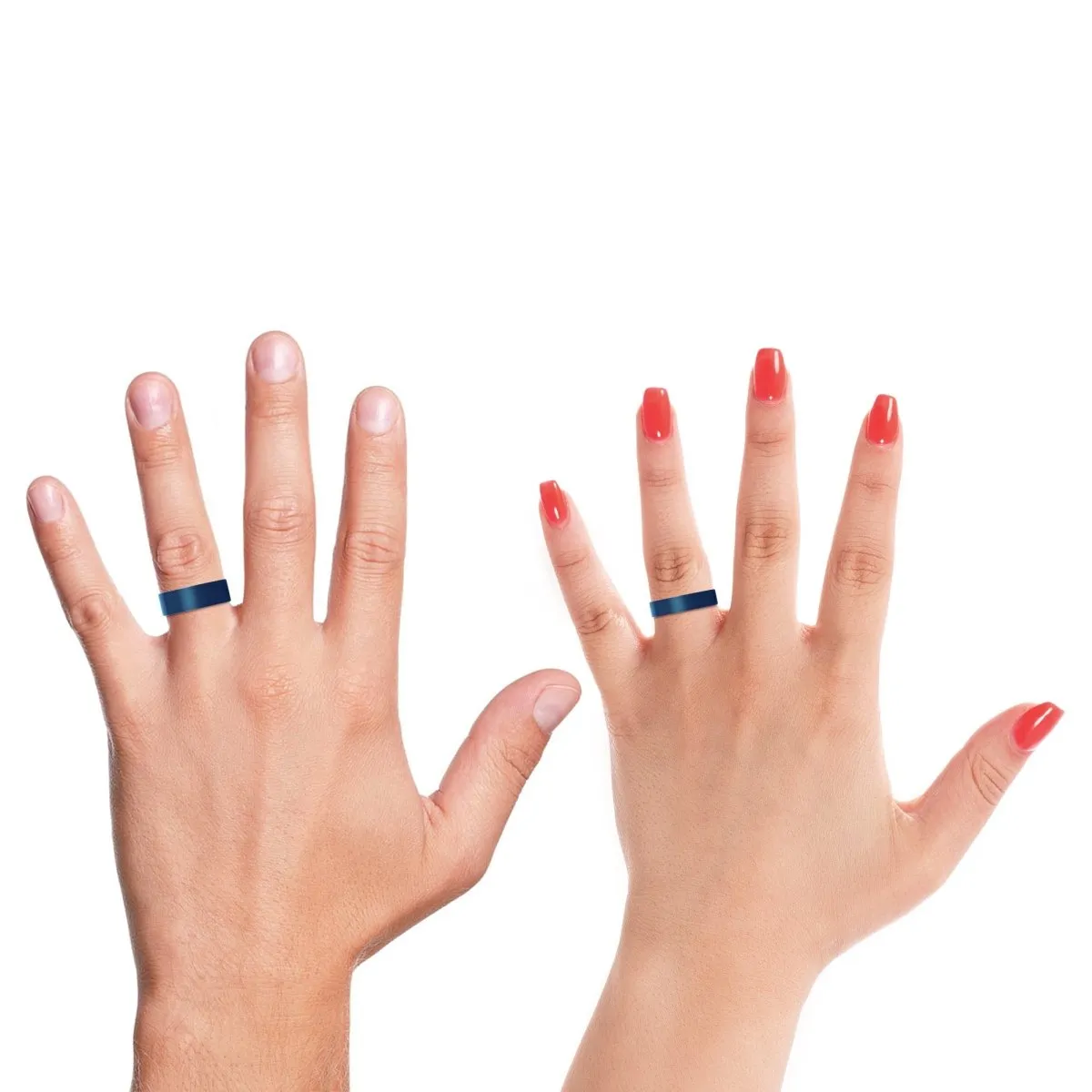 ROUGE | Multi Color Wood, Blue Tungsten Ring, Brushed, Flat