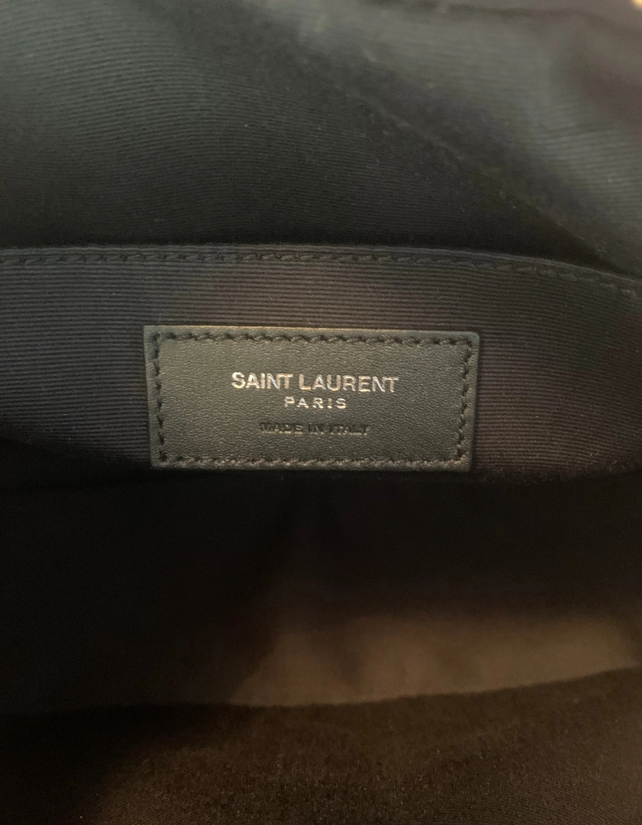 Saint Laurent Neon Pink Matelasse Patent Leather Lou Crossbody Camera Bag