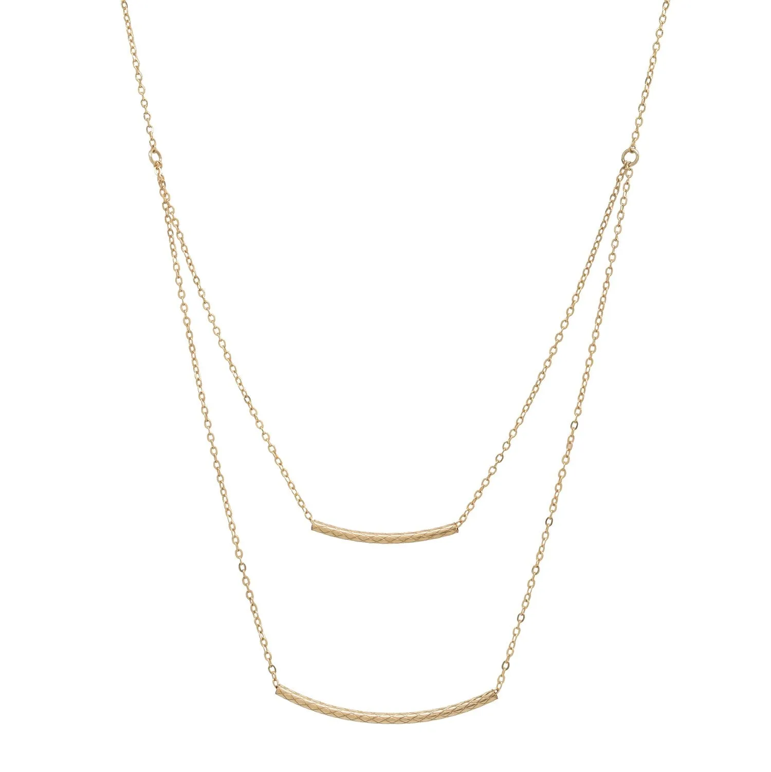SALE - Double Strand Quilted Tubes Necklace